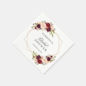 Bruiloft Bridal Shower Burgundy Blush Bloemendecor Servet (Hoek)