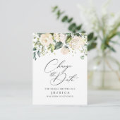 Bruiloft Bridal Shower Datum Wizigen Roze Bloemen Briefkaart (Staand voorkant)