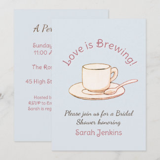 Bruiloft Bridal Shower Elegant Coffee Thema Kaart