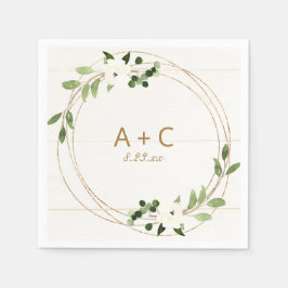 Bruiloft Bridal Shower Geometrisch Nep Folie Groen Servet