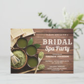 Bruiloft Bridal Shower Groene Spa Uitnodiging (Staand voorkant)