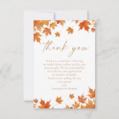 Bruiloft Bridal Shower Herfst Bedankkaart (Voorkant)