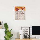 Bruiloft Bridal Shower Hout Herfst Bladeren Poster (Thuiskantoor)