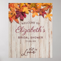 Bruiloft Bridal Shower Hout Herfstbladeren