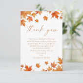Bruiloft Bridal Shower in de herfst Bedankkaart (Staand voorkant)