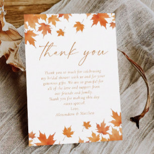 Bruiloft Bridal Shower in de herfst Bedankkaart