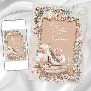Bruiloft Bridal Shower in Retro Stijl Kaart