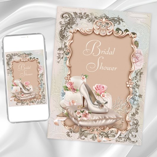 Bruiloft Bridal Shower in Retro Stijl Kaart