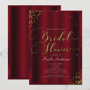 Bruiloft Bridal Shower Knalrood & Goud Confetti Ho Kaart