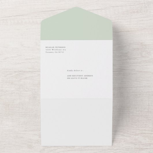 Bruiloft Bridal Shower met Groen Overal in Bloei All In One Uitnodiging (Buitenkant)