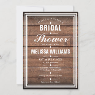 Bruiloft Bridal Shower met Rustieke Houten Panelen Kaart