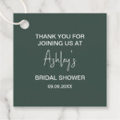 Bruiloft Bridal Shower Mid-Century Modern Vervaald Bedankjes Labels (Voorkant)