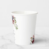 Bruiloft Bridal Shower Modern Bourgondië Blush Blo Papieren Bekers (Links)