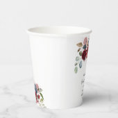 Bruiloft Bridal Shower Modern Bourgondië Blush Blo Papieren Bekers (Rechts)