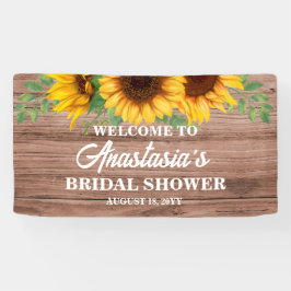 Bruiloft Bridal Shower Ontvangstbord met Zonnebloe Spandoek