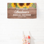 Bruiloft Bridal Shower Ontvangstbord met Zonnebloe Spandoek (Insitu)