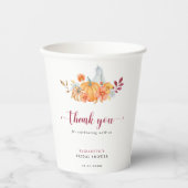 Bruiloft Bridal Shower Pompoen Script Bedankt Papieren Bekers (Voorkant)