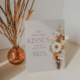 Bruiloft Bridal Shower Raad Hoeveel Kusjes Reclamebord Met Voetstuk