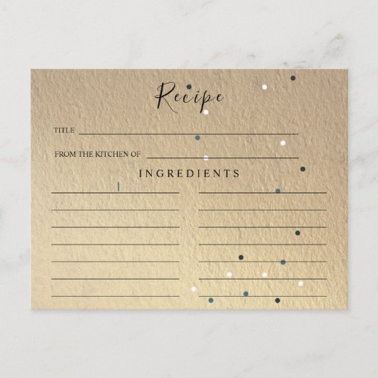 Bruiloft Bridal Shower Receptkaart met Glitters Briefkaart (Voorkant)