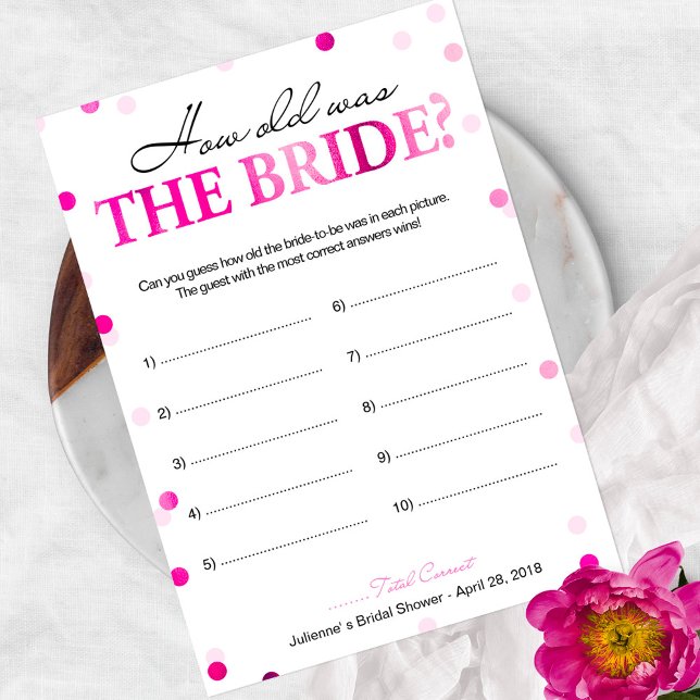 Bruiloft Bridal Shower Roze Hoe Oud Was de Bruid S (Creator heeft geüpload)