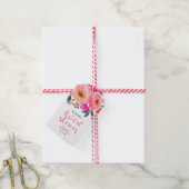 Bruiloft Bridal Shower Roze Waterverf Bloem Dank J Cadeaulabel (Met Touw)