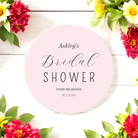 Bruiloft Bridal Shower Roze Zwart Chic Onderzetter