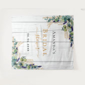 Bruiloft Bridal Shower rustieke eucalyptus groen m Wandkleed (Voorkant (horizontaal))