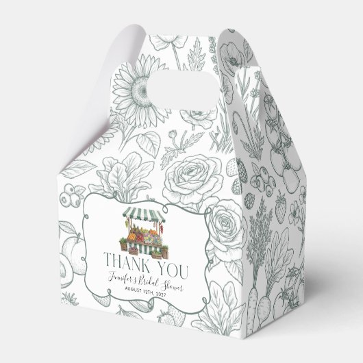Bruiloft Bridal Shower Vers Fris Van De Markt Bedankdoosjes (Voorkant Zijde)