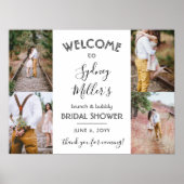Bruiloft Bridal Shower Welkom 4 Foto Collage Poster (Voorkant)