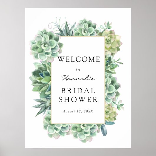 Bruiloft Bridal Shower Welkom Bord Poster (Voorkant)