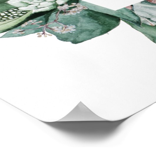 Bruiloft Bridal Shower Welkom met Succulenten en E Poster (Hoek)