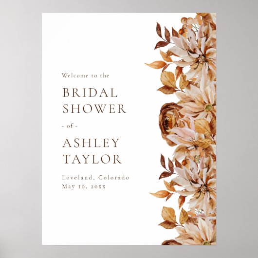 Bruiloft Bridal Shower Welkom Poster (Voorkant)