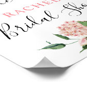 Bruiloft Bridal Shower Welkom Roze Roos Waterverf Poster (Hoek)