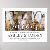 Bruiloft Bridal Shower Welkom Script 3 Foto Poster (Voorkant)