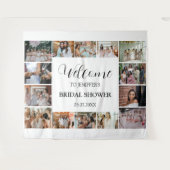 Bruiloft Bridal Shower Welkom Script minimale foto Wandkleed (Voorkant (horizontaal))