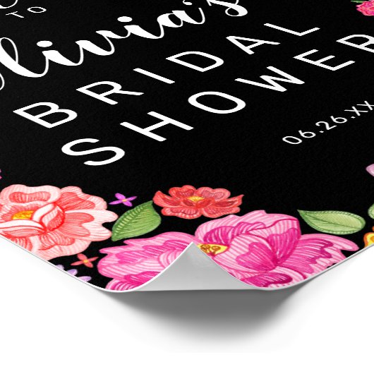 Bruiloft Bridal Shower Welkomstbord Poster (Hoek)