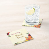 Bruiloft Bridal Shower Wijn Onderzetter met Bloemm (Insitu)