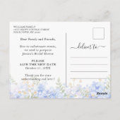 Bruiloft Bridal Shower Wijziging van plannen Blauw Briefkaart (Achterkant)
