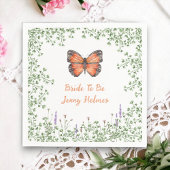 Bruiloft Bridal Shower Wilde Bloem Oranje Vlinder  Servet