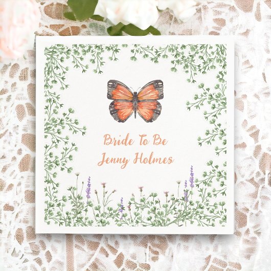 Bruiloft Bridal Shower Wildflower Sinaasvlinder Gr Servet