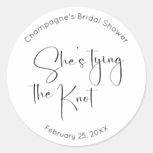 Bruiloft Bridal Shower Ze Knoop Haar Vast Ronde Sticker