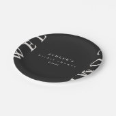 Bruiloft Bridal Shower Zwart en Taupe Typografie W Papieren Bordje (Gekanteld)