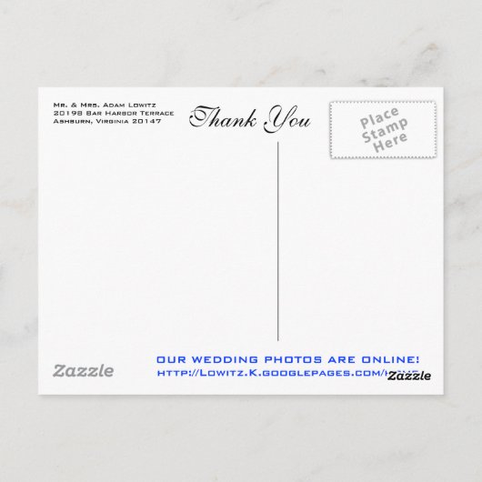 bruiloft briefkaart (Achterkant)