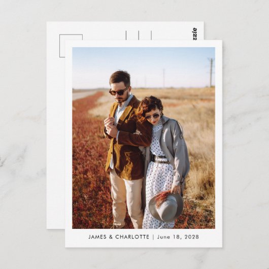 Bruiloft Briefkaart Gastenboek Aangepaste fotosjab (Voorkant / Achterkant)