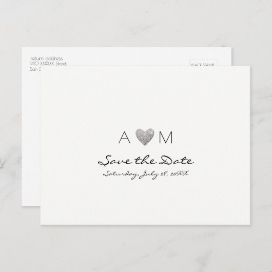 bruiloft briefkaart voor een Save the Date uitnodi (Voorkant / Achterkant)