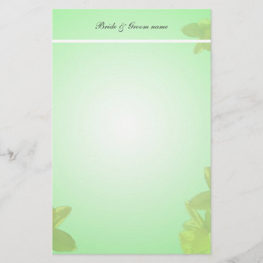 bruiloft briefpapier.gele tulpbloemen briefpapier (Voorkant)