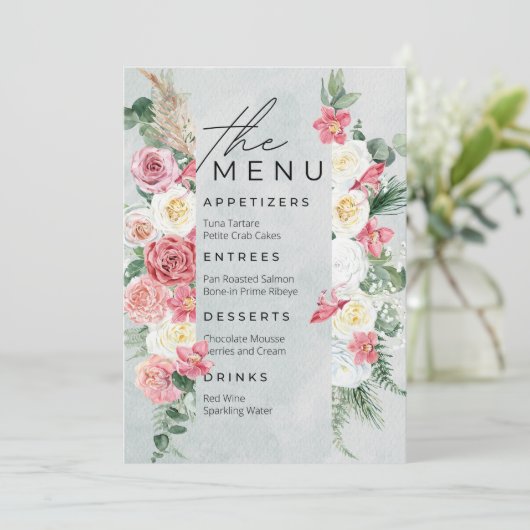 Bruiloft briefpapier: het menu (Staand voorkant)