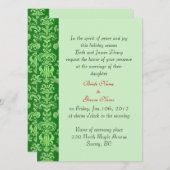 bruiloft, brude's ouders uitnodiging. kaart (Voorkant / Achterkant)