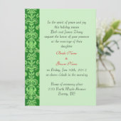 bruiloft, brude's ouders uitnodiging. kaart (Staand voorkant)