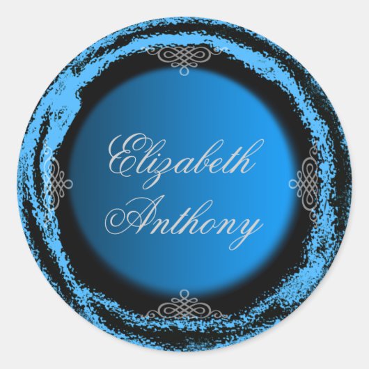 Bruiloft bruid bruidegom blauwe Sticker Folie (Voorkant)